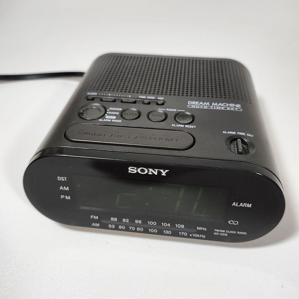Sony Dream Machine ICF-C218 Black AM FM Digital Alarm Clock Radio TESTED